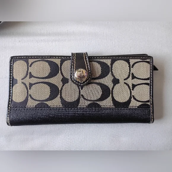 Coach Black and Tan Signature Crossbody Bag W Matching Wallet - Picture 5 of 7